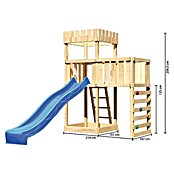 Karibu Kinderspielturm Ritterburg Löwenherz Set 41 (L x B x H: 107 x 214 x 259,5 cm, Natur/Blau) | BAUHAUS