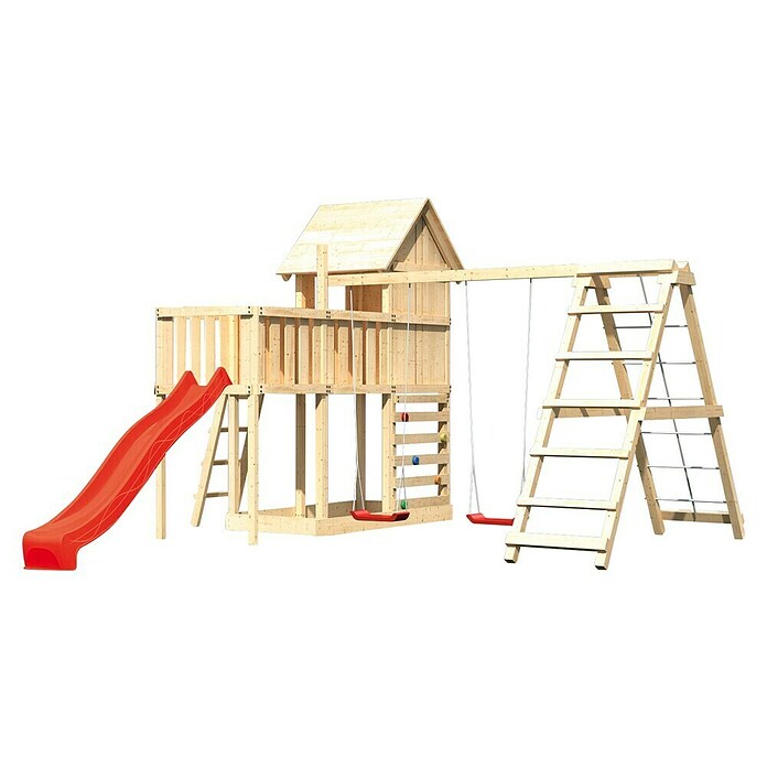 Karibu Kinderspielturm Frieda Set 54 (L x B x H: 264 x 415 x 291 cm, Natur) | BAUHAUS