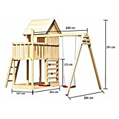 Karibu Kinderspielturm Frieda Set 23 (L x B x H: 264 x 347 x 291 cm, Natur) | BAUHAUS