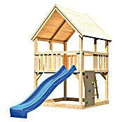 Karibu Kinderspielturm Luis Set 14 (L x B x H: 200 x 200 x 345 cm, Natur/Blau) | BAUHAUS