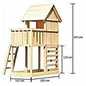 Karibu Kinderspielturm Frieda Set 8 (L x B x H: 202 x 107 x 291 cm, Natur) | BAUHAUS