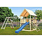 Karibu Kinderspielturm Luis Set 22 (L x B x H: 264 x 508 x 345 cm, Natur/Blau) | BAUHAUS