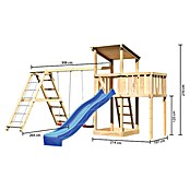Karibu Kinderspielturm Anna Set 29 (L x B x H: 264 x 522 x 270 cm, Natur) | BAUHAUS