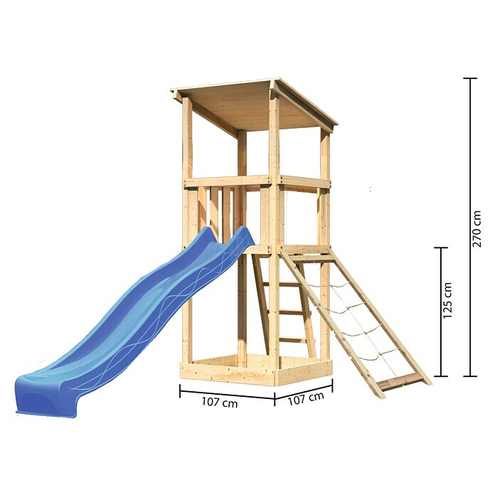 Karibu Kinderspielturm Anna Set 15 (L x B x H: 107 x 107 x 270 cm, Natur) | BAUHAUS