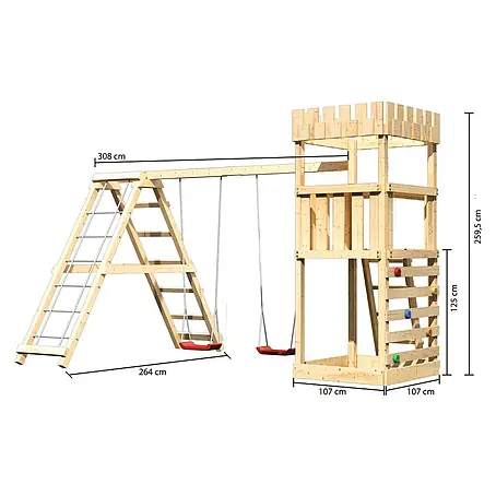 Karibu  Kinderspielturm Ritterburg Löwenherz Set 24