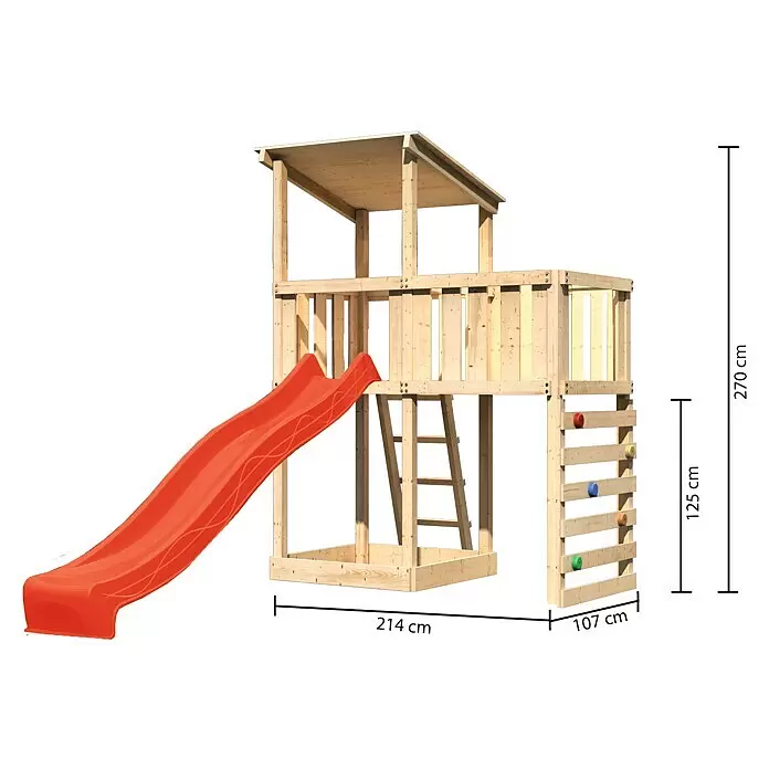 Karibu Kinderspielturm Anna Set 42L x B x H: 107 x 214 x 270 cm, Natur