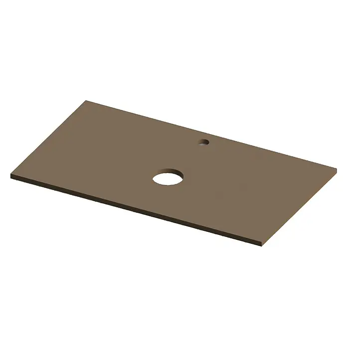 Encimera para lavabo Mineral centro - L x An x Al: 46 x 81 x 1,5 cm, Cacao - Encimera marrón con dos orificios. Ideal para cocinas y baños, proporciona una superficie resistente.