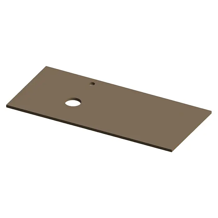 Encimera para lavabo Mineral izquierda - L x An x Al: 46 x 101 x 1,5 cm, Cacao - Tablero de mesa marrón con dos agujeros. Este moderno tablero de mesa ofrece una base sólida para sus proyectos de decoración.