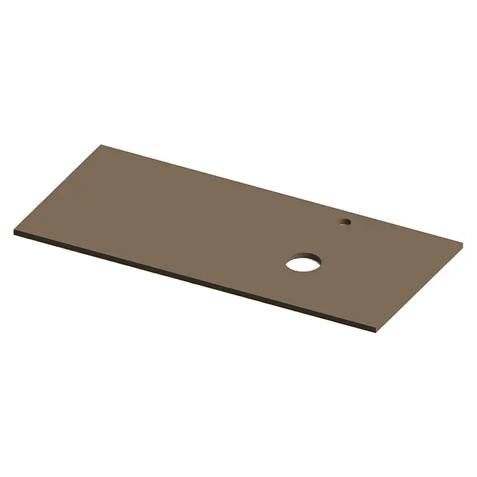 Encimera para lavabo Mineral derecha - L x An x Al: 46 x 101 x 1,5 cm, Cacao - Tablero de mesa marrón con dos agujeros. Ideal para oficina o taller.