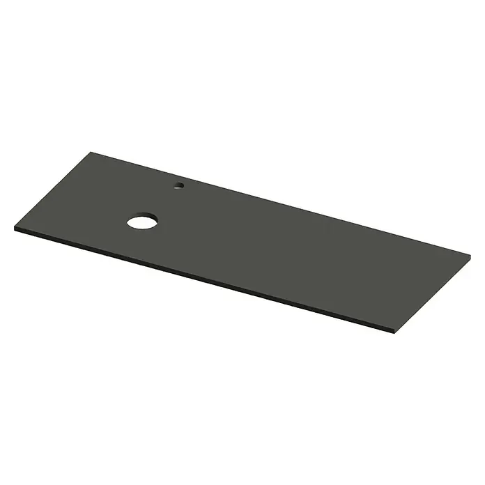 Encimera para lavabo Mineral izquierda - L x An x Al: 46 x 121 x 1,5 cm, Antracita - Encimera rectangular de color antracita con dos recortes. Ideal para oficina o taller, robusta y elegante.