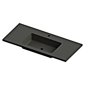 Lavabo Zeppelin (100,5 x 45,5 cm, Sin esmalte especial, Orificios para grifo: Medio, Con desbordamiento, Antracita) | BAUHAUS