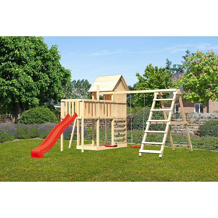 Karibu Kinderspielturm Frieda Set 54 (L x B x H: 264 x 415 x 291 cm, Natur) | BAUHAUS