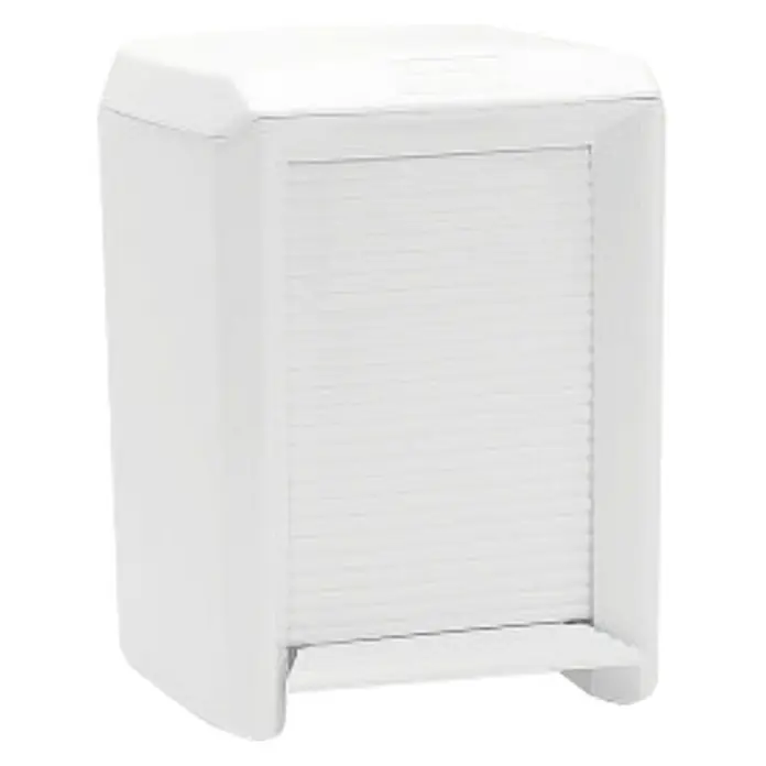 Tatay Cubo con pedal - 7 l, Plástico, Blanco - Imagen de una papelera cosmética blanca con pedal. Papelera práctica para baños y otras habitaciones.