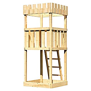 Karibu Kinderspielturm Ritterburg Löwenherz Set 1 (L x B x H: 107 x 107 x 259,5 cm, Natur)