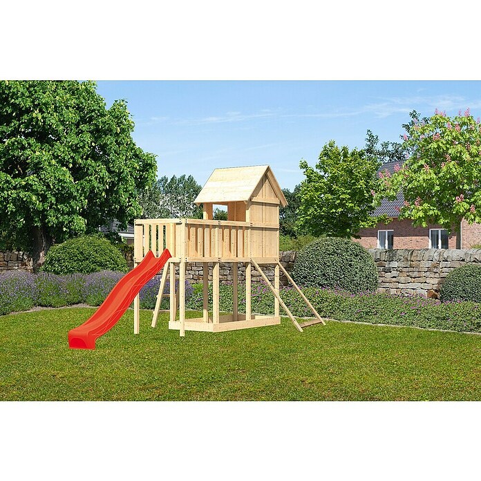Karibu Kinderspielturm Frieda Set 40 (L x B x H: 309 x 107 x 291 cm, Natur) | BAUHAUS