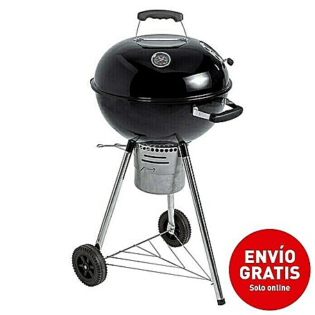 Kingstone Barbacoa redonda con tapa Bullet 47 (Diámetro de la superficie de la parrilla: 47 cm, Negro)