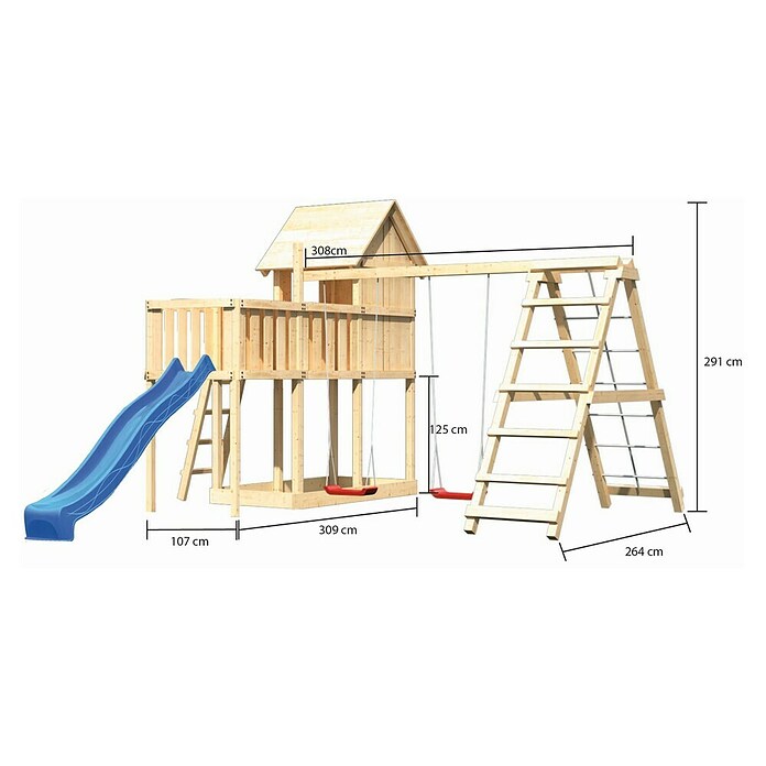 Karibu Kinderspielturm Frieda Set 29 (L x B x H: 309 x 415 x 291 cm, Natur) | BAUHAUS