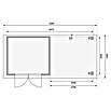Karibu Gartenhaus Kerko 3 (Außenmaß inkl. Dachüberstand (B x T): 528,5 x 238 cm, Holz, Natur, Mit Seitendach) | BAUHAUS
