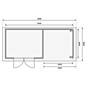 Karibu Gartenhaus Kerko 4 (Außenmaß inkl. Dachüberstand (B x T): 554 x 238 cm, Holz, Terragrau, Mit Seitendach und Rückwand) | BAUHAUS