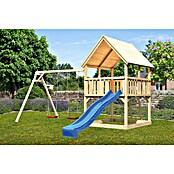 Karibu Kinderspielturm Luis Set 8 (L x B x H: 264 x 440 x 345 cm, Natur/Blau) | BAUHAUS