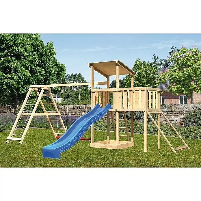 Karibu Kinderspielturm Anna Set 49 - L x B x H: 264 x 522 x 270 cm, Natur - Stimmungsaufnahme