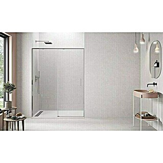 GME Mampara de ducha frontal Twenty (130 x 195 cm, Espesor de vidrio: 6 mm, Cromo)