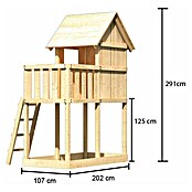 Karibu Kinderspielturm Frieda Set 1 (L x B x H: 202 x 107 x 291 cm, Natur) | BAUHAUS