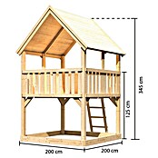 Karibu Kinderspielturm Luis Set 1 (L x B x H: 200 x 200 x 345 cm, Inklusive Holzleiter) | BAUHAUS