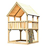 Karibu Kinderspielturm Luis Set 7 (L x B x H: 200 x 200 x 345 cm, Inklusive Holzleiter & Kletterwand) | BAUHAUS