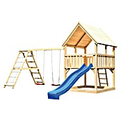 Karibu Kinderspielturm Luis Set 10 (L x B x H: 264 x 508 x 345 cm, Natur/Blau) | BAUHAUS