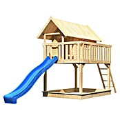 Karibu Kinderspielturm Fidel Set 3 (L x B x H: 243 x 198 x 329,5 cm, Natur/Blau) | BAUHAUS