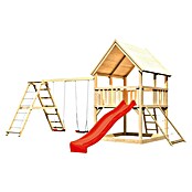 Karibu Kinderspielturm Luis Set 23 (L x B x H: 264 x 508 x 345 cm, Natur/Rot) | BAUHAUS