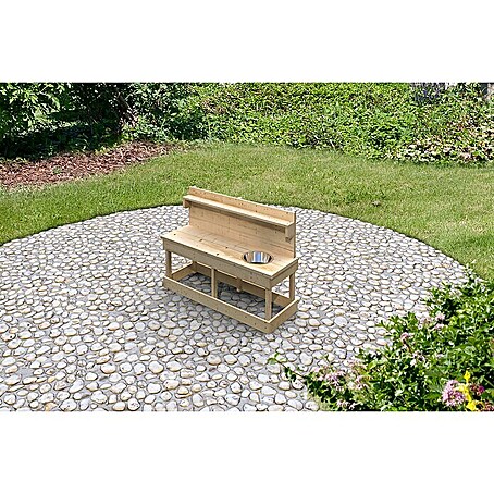 Karibu Matschküche Sandy (44 x 119,5 x 79 cm, Holz, Natur)