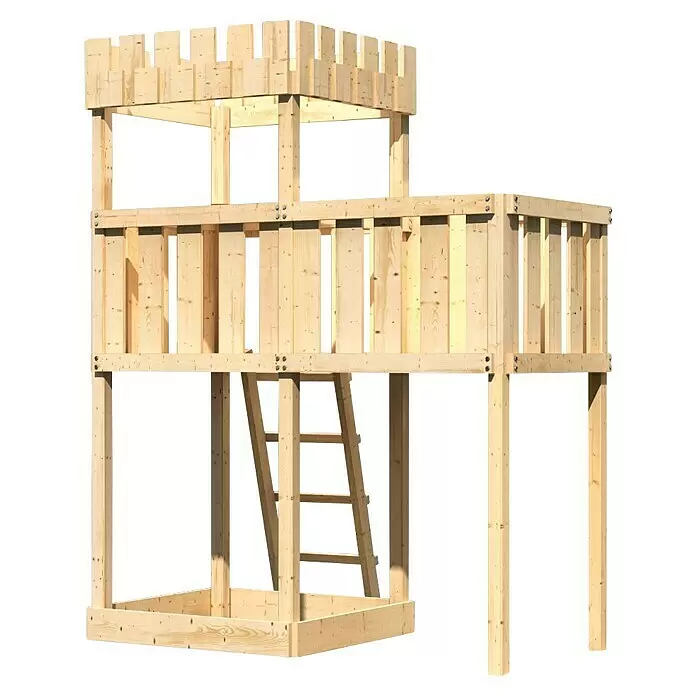 Karibu Kinderspielturm Ritterburg Löwenherz Set 6L x B x H: 107 x 214 x 259,5 cm, Natur