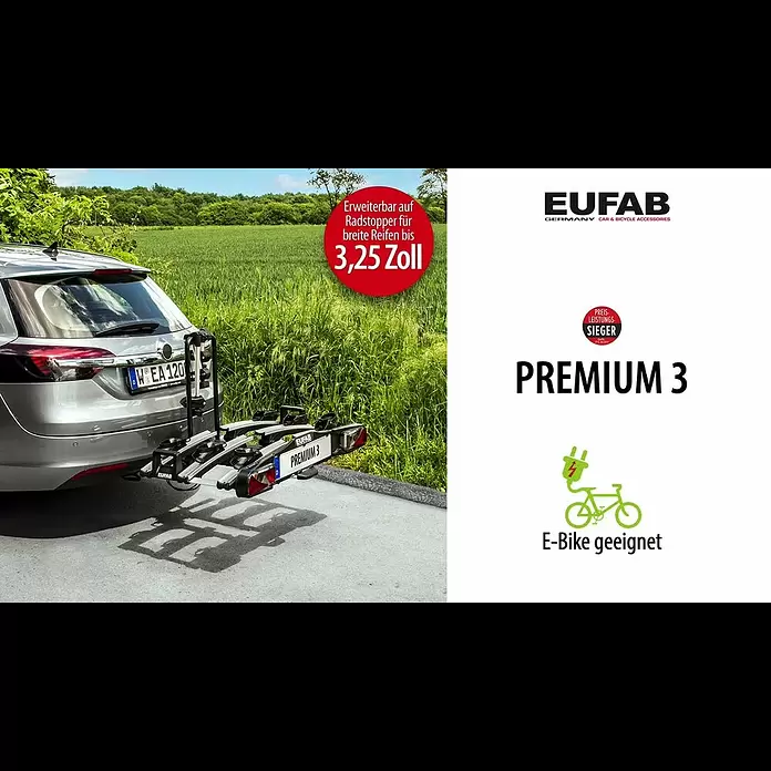 Eufab Fahrradträger Premium III - Geeignet für: 3 Fahrräder, Traglast: 60 kg - Eufab Fahrradträger Premium III