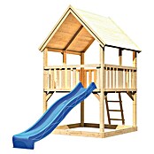 Karibu Kinderspielturm Luis Set 2 (L x B x H: 200 x 200 x 345 cm, Natur/Blau) | BAUHAUS