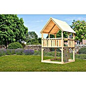 Karibu Kinderspielturm Luis Set 7 (L x B x H: 200 x 200 x 345 cm, Inklusive Holzleiter & Kletterwand) | BAUHAUS