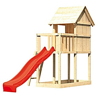 Karibu Stelzenhaus Frieda Set 3 (202 x 107 x 291 cm, Natur/Rot)