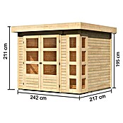 Karibu Gartenhaus Kerko 3 (Außenmaß inkl. Dachüberstand (B x T): 266 x 238 cm, Holz, Natur) | BAUHAUS