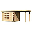 Karibu Gartenhaus Kerko 4 (Außenmaß inkl. Dachüberstand (B x T): 554 x 238 cm, Holz, Natur, Mit Seitendach) | BAUHAUS