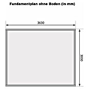 Karibu Gartenhaus Northeim 4 (Außenmaß inkl. Dachüberstand (B x T): 724 x 331,5 cm, Holz, Terragrau, Mit Seitendach und Rückwand) | BAUHAUS