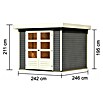 Karibu Gartenhaus Askola 3,5 (Außenmaß inkl. Dachüberstand (B x T): 266 x 262 cm, Holz, Terragrau, Ohne Seitendach) | BAUHAUS