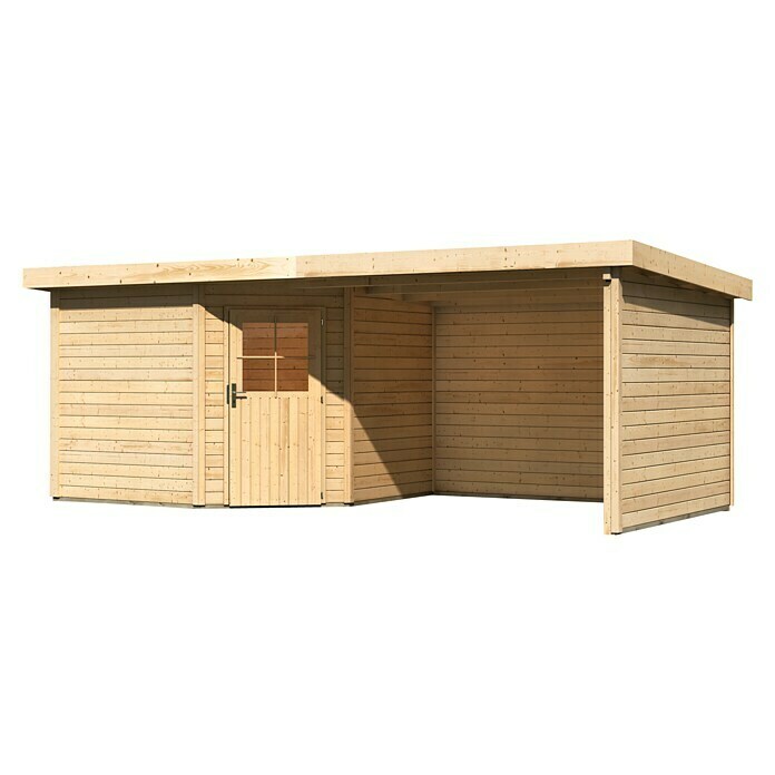 Karibu Gartenhaus Merseburg 3 (Außenmaß inkl. Dachüberstand (B x T): 240 x  175 cm, Holz, Natur, Ohne Seitendach) | BAUHAUS