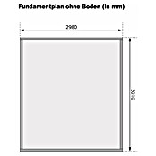 Karibu Gartenhaus Kerko 6 (Außenmaß inkl. Dachüberstand (B x T): 334 x 331 cm, Holz, Natur) | BAUHAUS