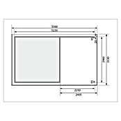 Karibu Gartenhaus Askola 6 (Außenmaß inkl. Dachüberstand (B x T): 558 x 331 cm, Holz, Terragrau, Mit Seitendach und Rückwand) | BAUHAUS