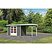 Karibu Gartenhaus Askola 4 (Außenmaß inkl. Dachüberstand (B x T): 554 x 238 cm, Holz, Terragrau, Mit Seitendach) | BAUHAUS