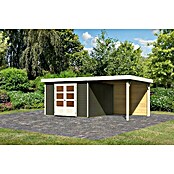 Karibu Gartenhaus Askola 6 (Außenmaß inkl. Dachüberstand (B x T): 558 x 331 cm, Holz, Terragrau, Mit Seitendach und Rückwand) | BAUHAUS