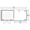 Karibu Gartenhaus Kerko 5 (Außenmaß inkl. Dachüberstand (B x T): 591,5 x 262 cm, Holz, Terragrau, Mit Seitendach) | BAUHAUS
