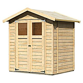 Karibu Gartenhaus Easy (Außenmaß inkl. Dachüberstand (B x T): 207 x 178 cm, Holz, Natur)