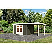 Karibu Gartenhaus Askola 6 (Außenmaß inkl. Dachüberstand (B x T): 558 x 331 cm, Holz, Terragrau, Mit Seitendach) | BAUHAUS